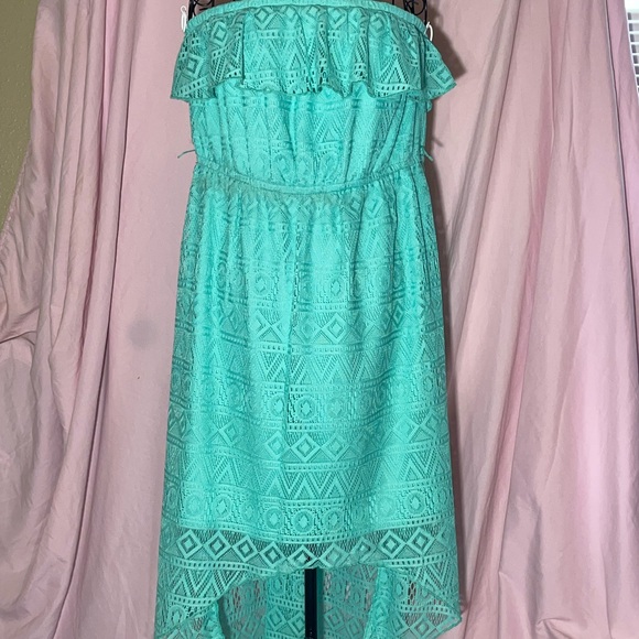 Maurices Strapless Lace Dress in Light Blue - Picture 1 of 5